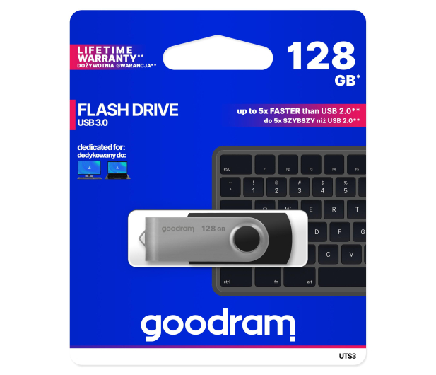 GOODRAM 128GB UTS3 odczyt 60MB/s USB 3.0 czarny - 303441 - zdjęcie 5